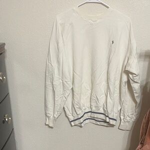 Vintage Ralph Lauren Men's Cream Crewneck Sweater